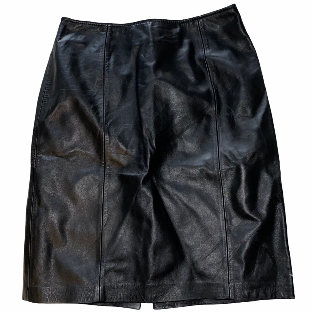 Lamb skin leather skirt